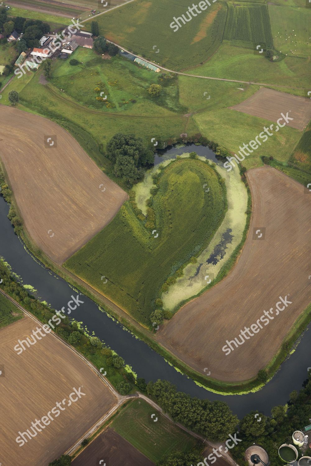 Aerial Lippe River Meadows Meander Nature Editorial Stock Photo Stock