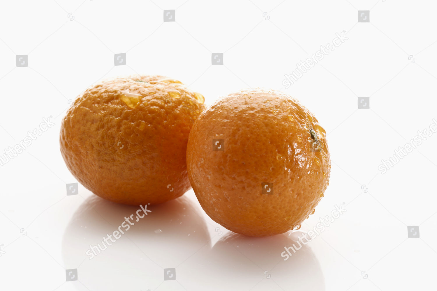 Two Mandarins Citrus Reticulata Water Drops Editorial Stock Photo