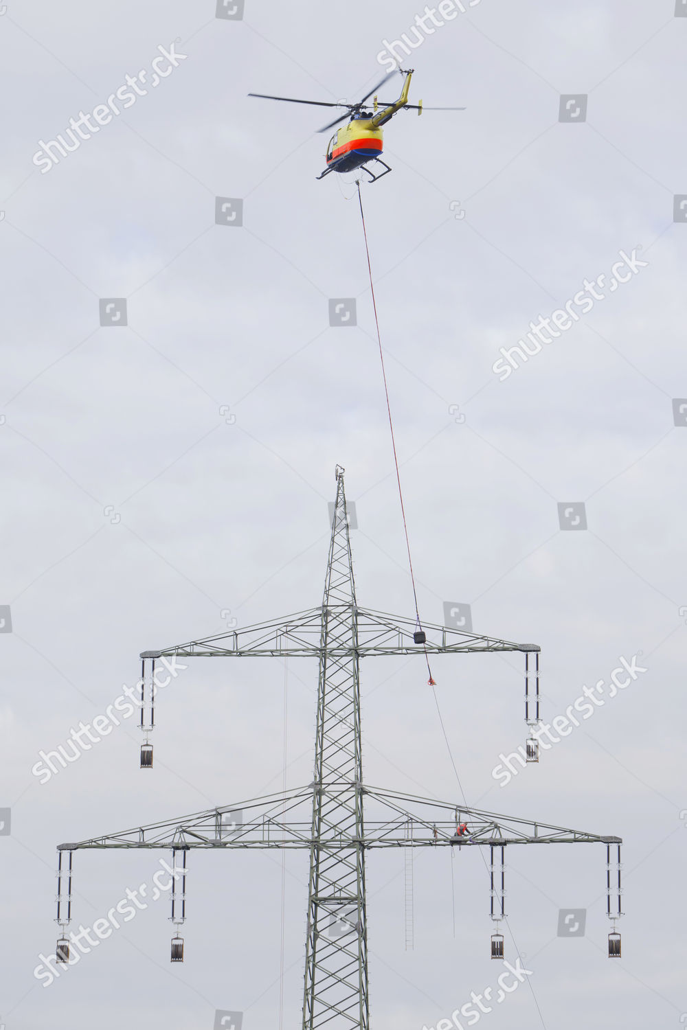 Lineman Working Wire Rope Hoist On Editorial Stock Photo Stock Image