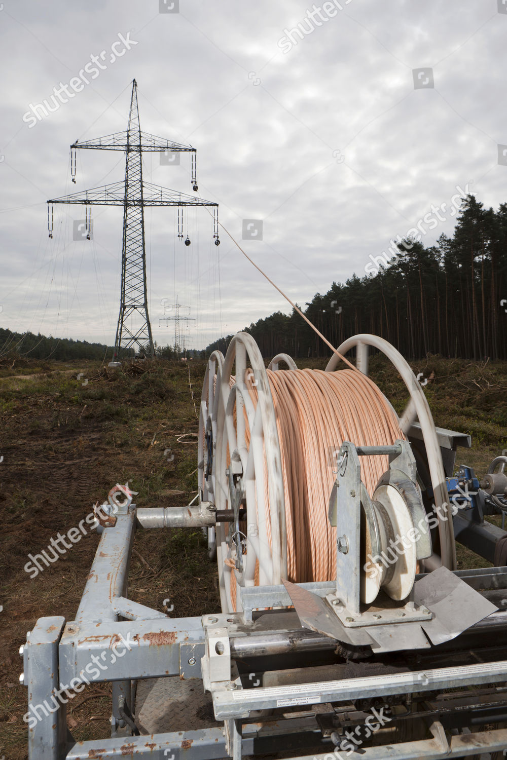 Lineman Working Wire Rope Hoist On Editorial Stock Photo Stock Image