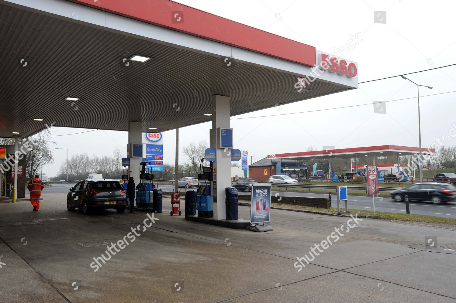 Two Esso Garages Showing Different Prices Editorial Stock Photo Stock