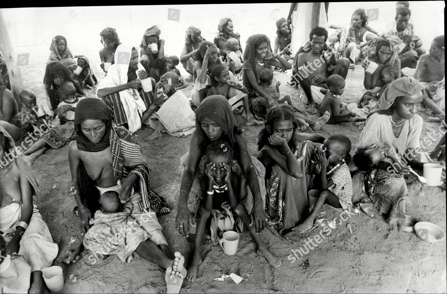 Ethiopia Famine Villagers Camp Asaita Editorial Stock Photo - Stock ...