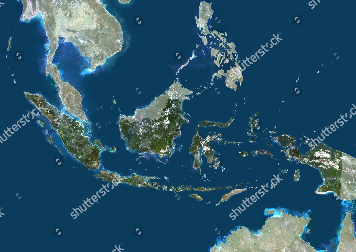 Indonesia Asia True Colour Satellite Image Editorial Stock Photo