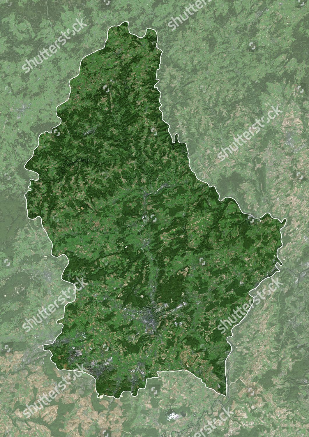 Luxembourg True Colour Satellite Image Mask Editorial Stock Photo ...