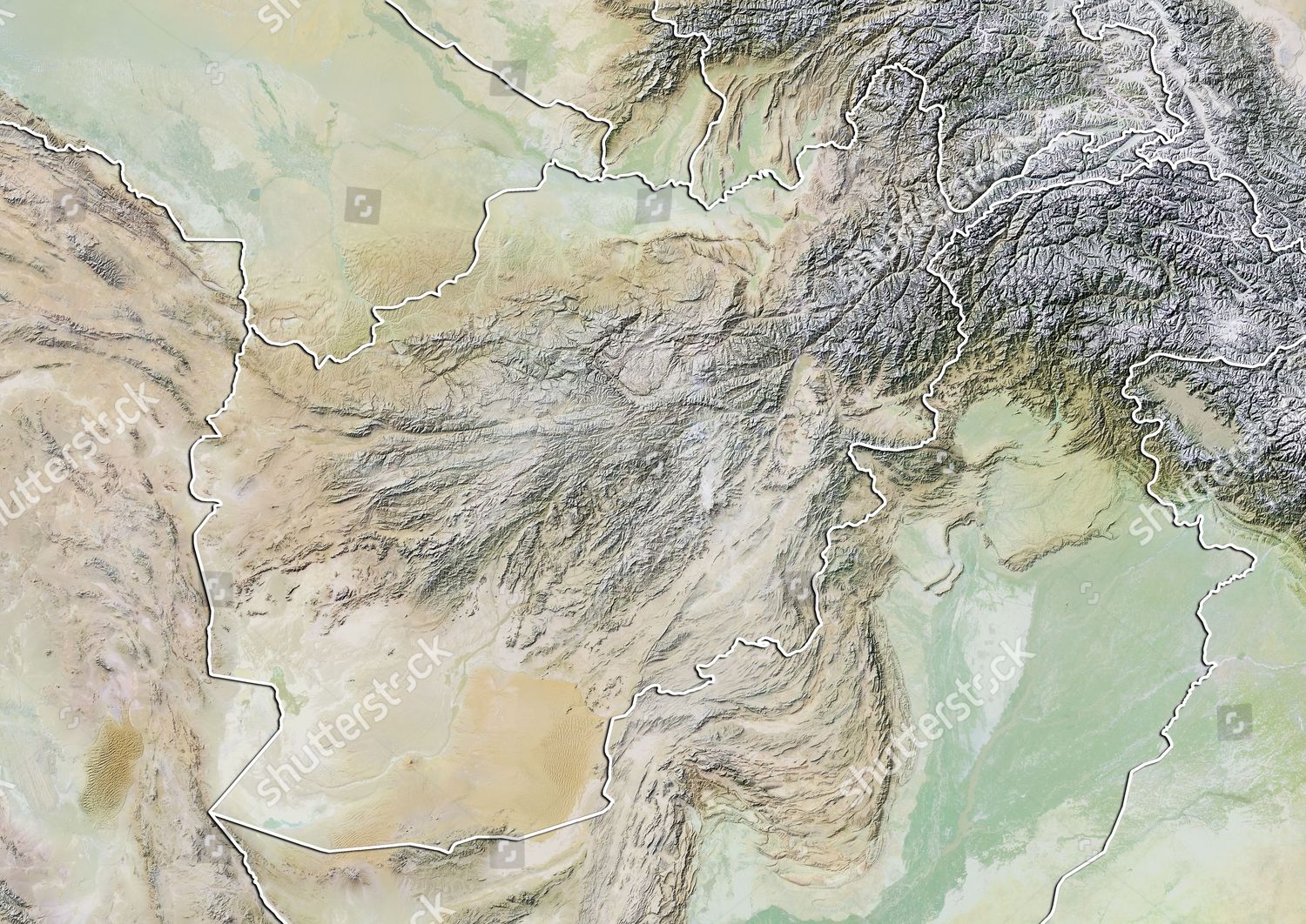 Afghanistan Relief Map Border Editorial Stock Photo Stock Image