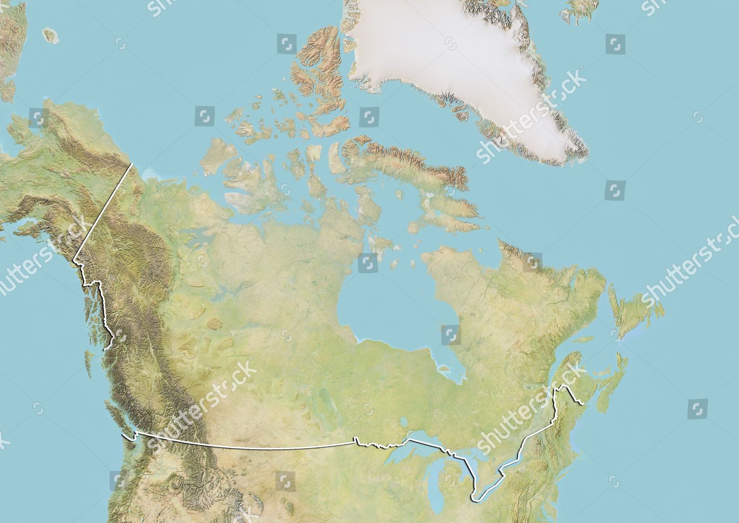 Canada Relief Map Border Editorial Stock Photo Stock Image Shutterstock   Shutterstock 2538494a 