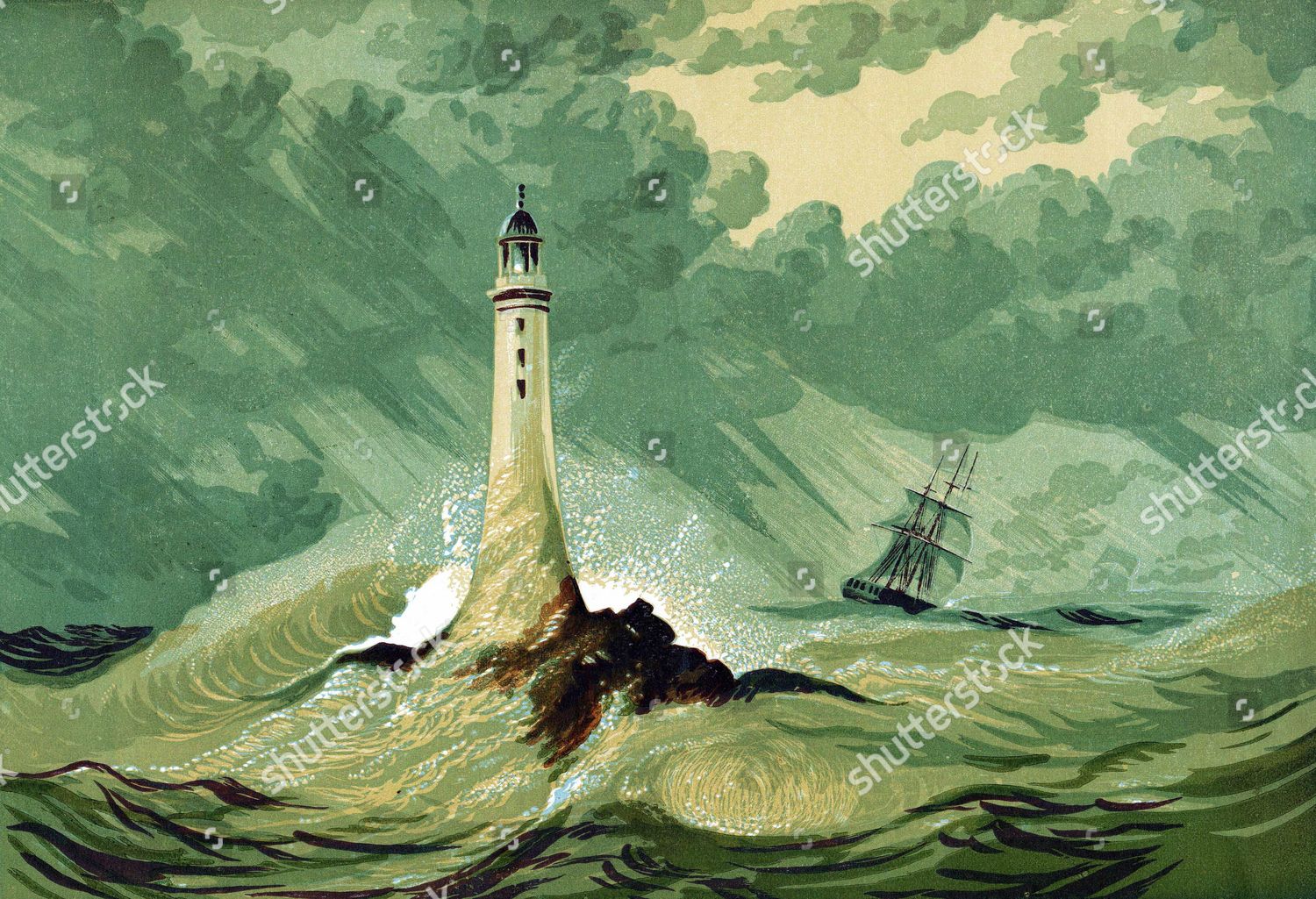 Third Eddystone Lighthouse On Eddystone Rocks Editorial Stock Photo ...