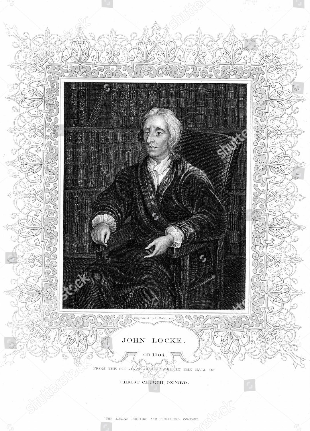 John Locke 16321704 English Philosopher Engraving Editorial Stock Photo