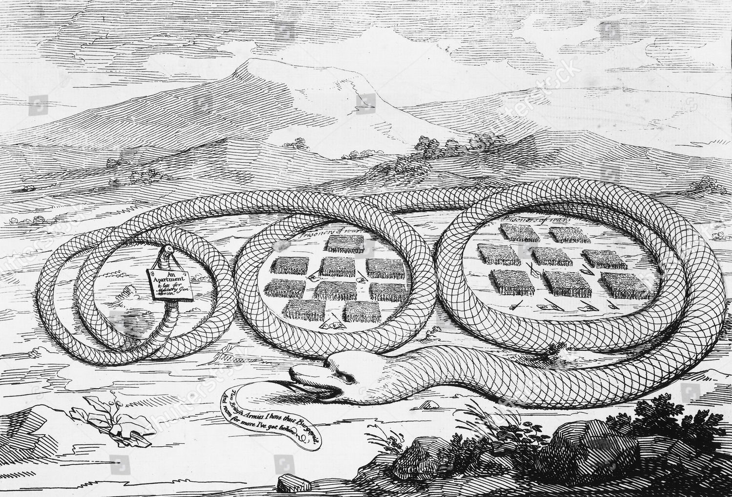 American Rattle Snake By James Gillray Editorial Stock Photo - Stock ...