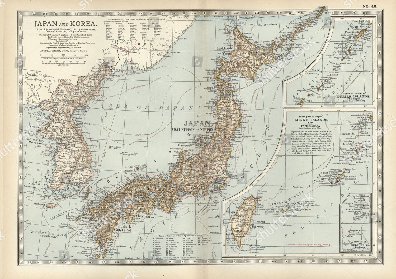 Map Japan Korea Editorial Stock Photo - Stock Image 