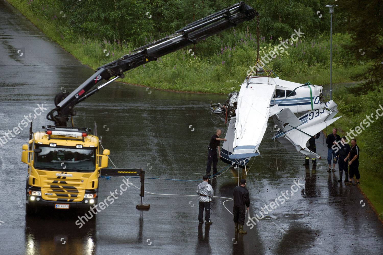 Wreckage Crashed Float Plane Lifted Vehmersalmi Editorial Stock Photo