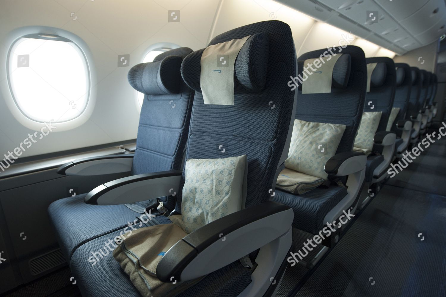 Economy Class Seating Inside Boeing 787 Dreamliner Editorial