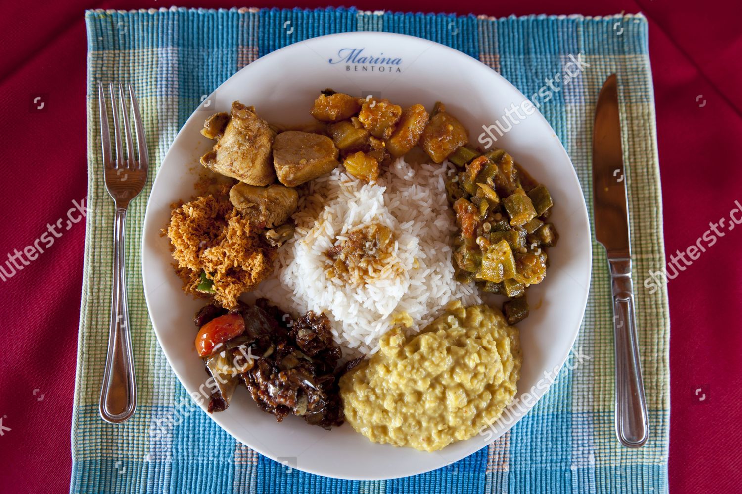 Singhala Sinhala Sinhalese Curry Served Rice Editorial Stock Photo