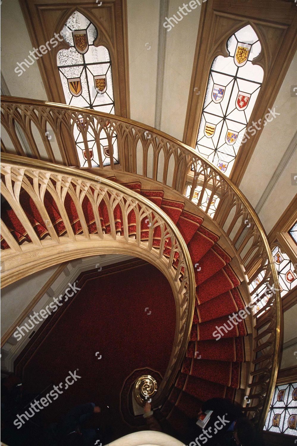 Interior Windsor Castle Showing Restoration On Staircase