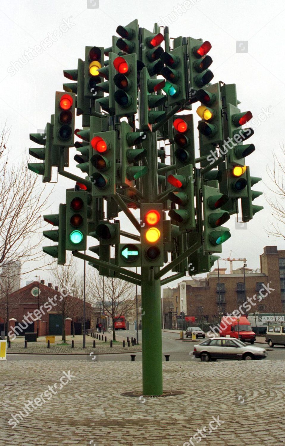 Traffic Light Tree Sculpture Editorial Stock Photo Stock Image