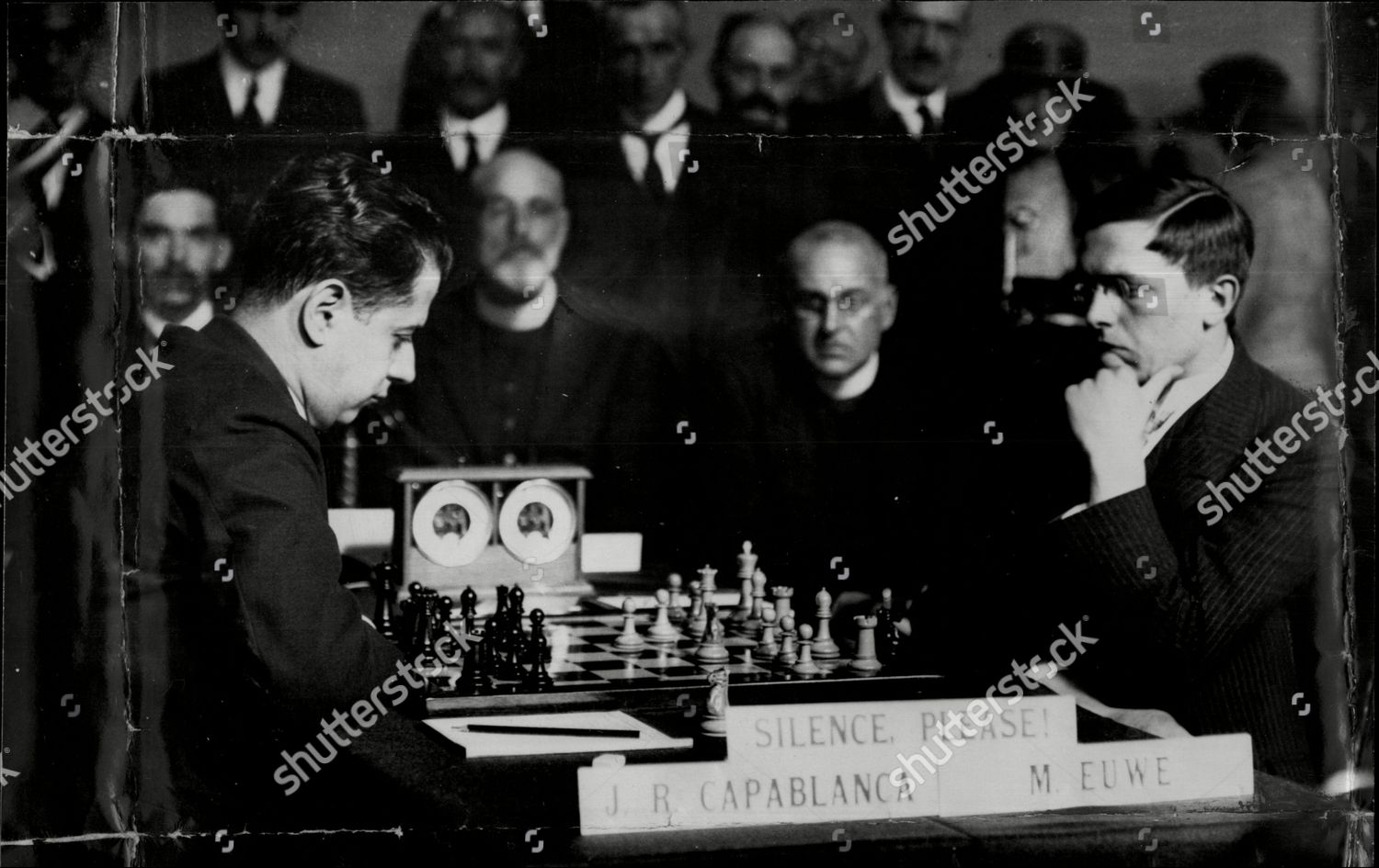 Chess Contest 1922 Jose Capablanca Left Editorial Stock Photo