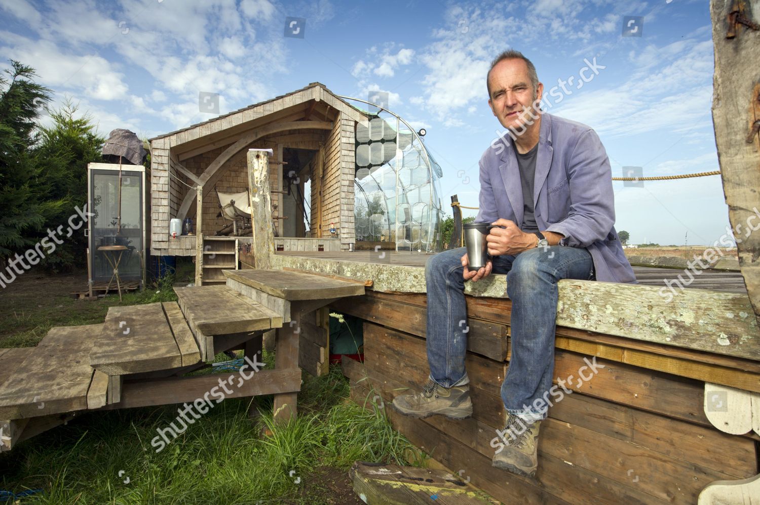 Grand Designs Presenter Kevin Mccloud His Shed Editorial Stock