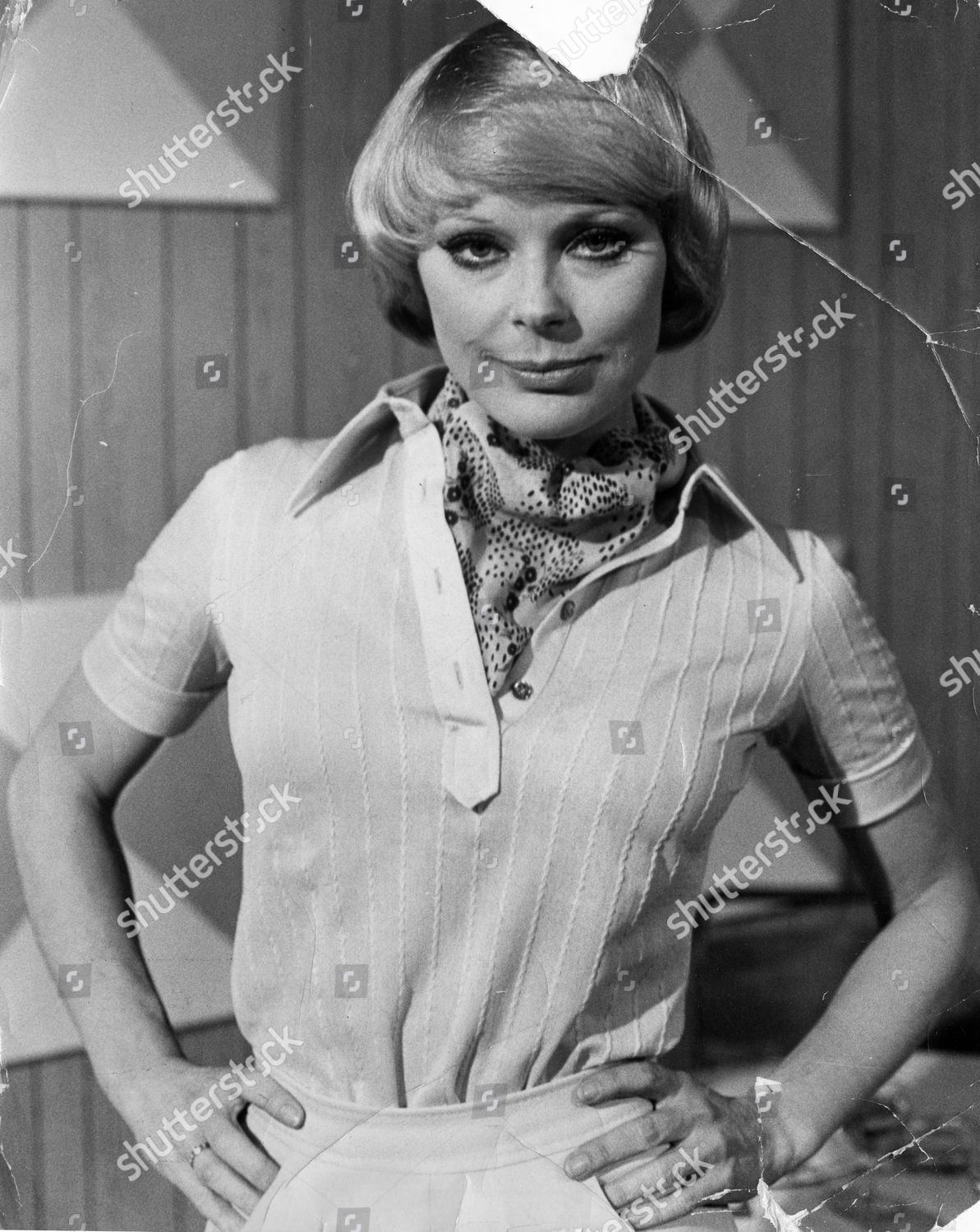 Short Haired Blonde Actress Elke Sommer Stands Editorial Stock