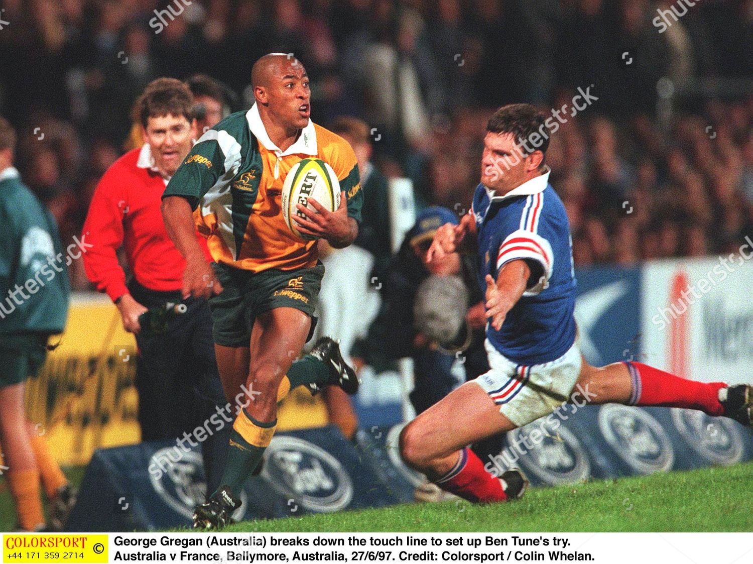 George Gregan Australia Breaks Down Touch Line Editorial Stock