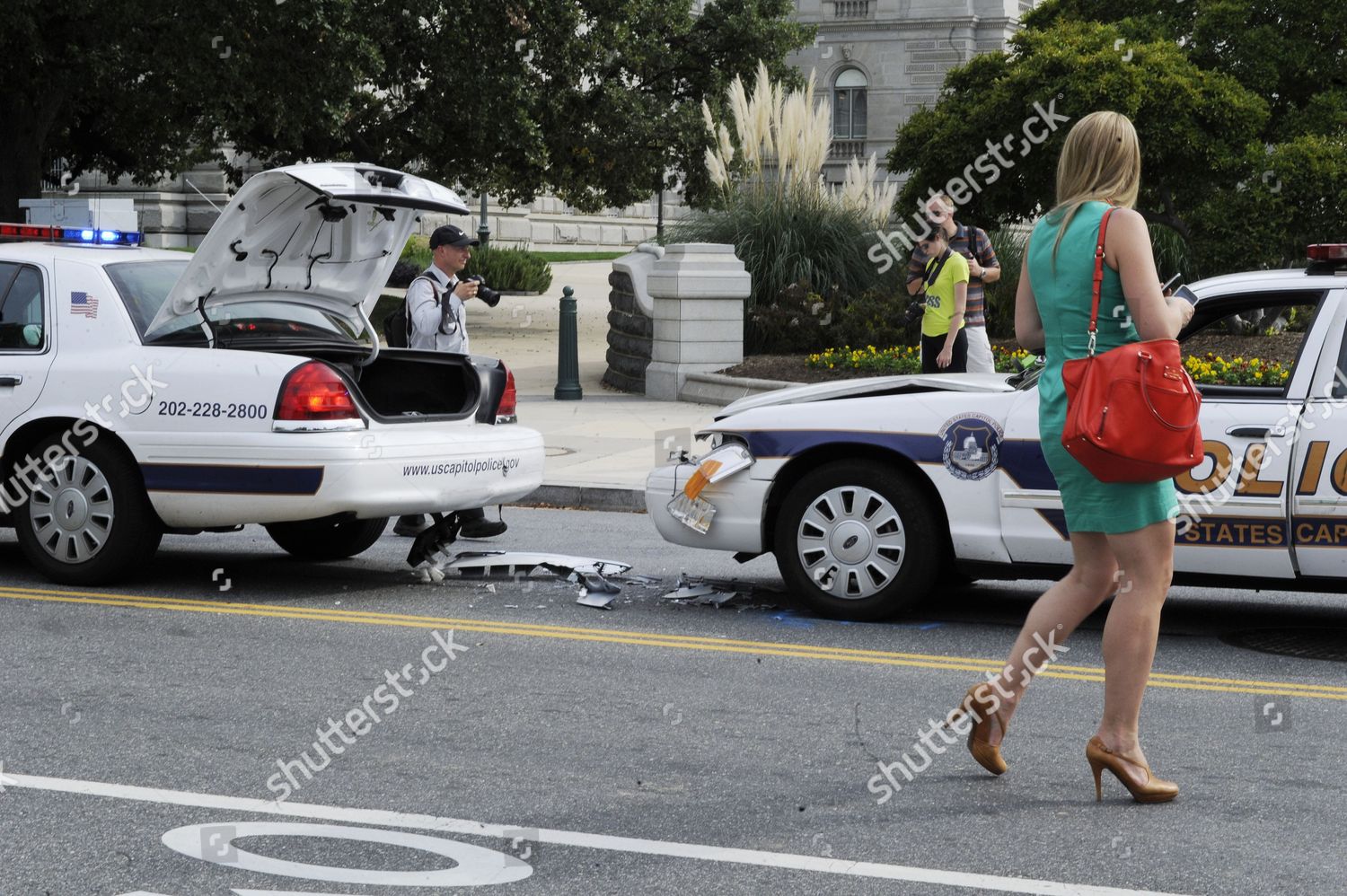 Two Police Cars Crash Into Each Editorial Stock Photo Stock Image