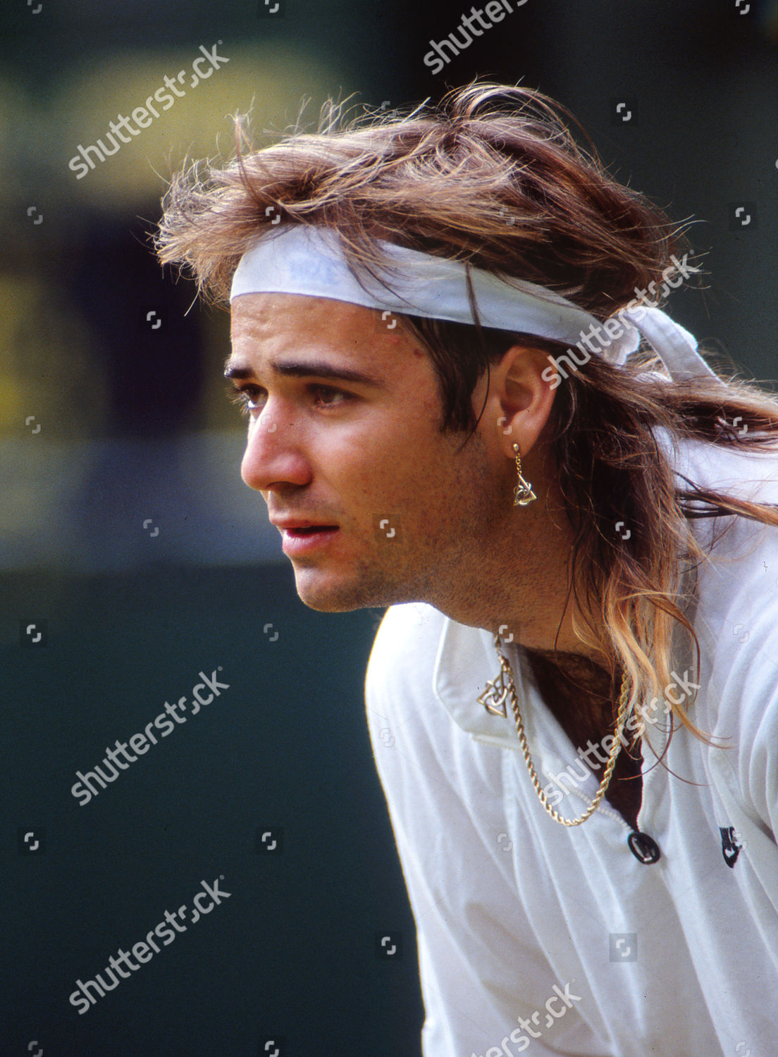 Tennis Andre Agassi Ear Ring Wimbledon Tennis Redaktionelles Stockfoto Stockbild Shutterstock