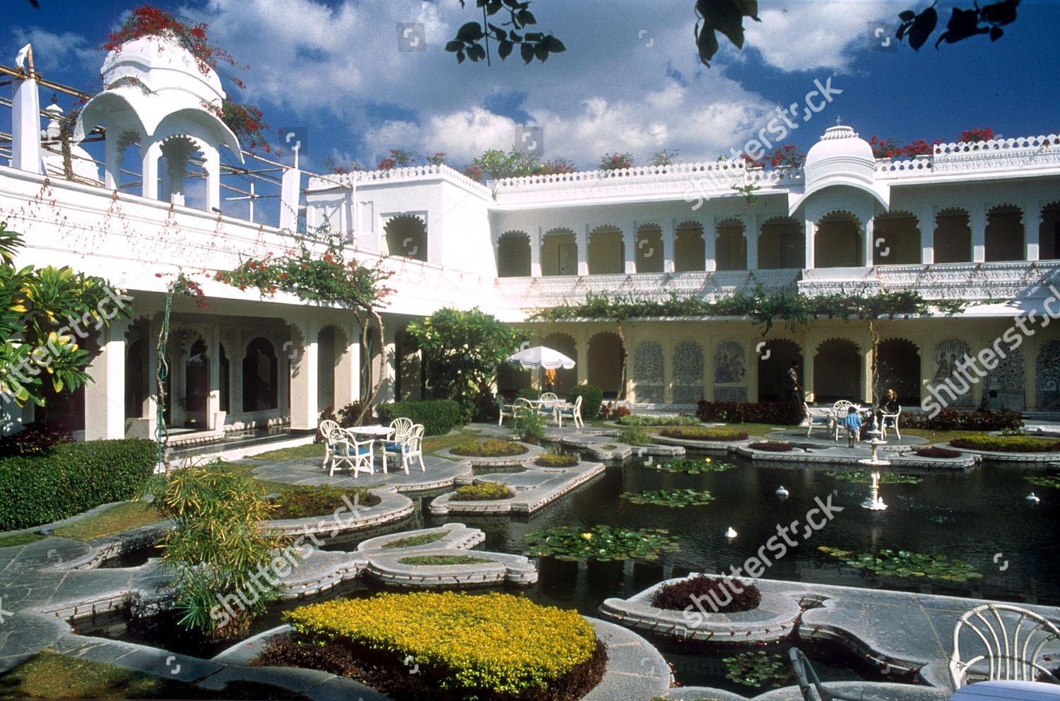 Lake Palace Hotel Gardens Lake Palace Udaipur Editorial - 