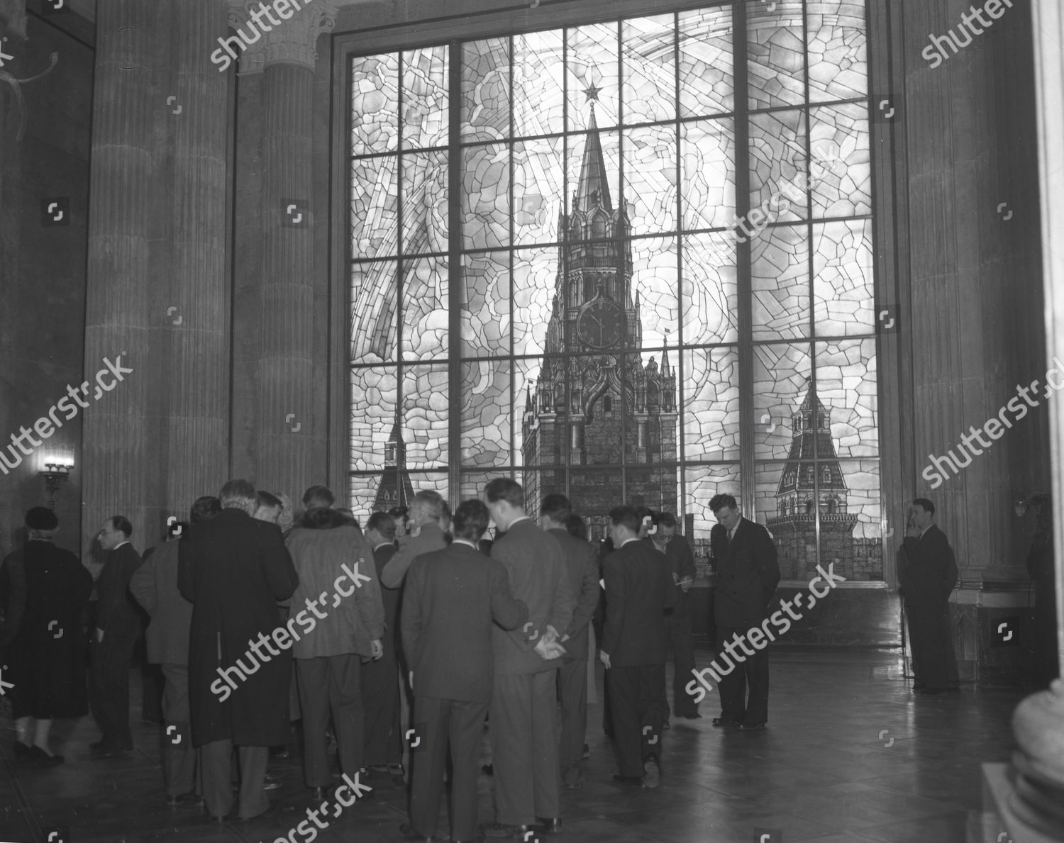 berlin-conference-1954-huge-stained-glass-editorial-stock-photo-stock