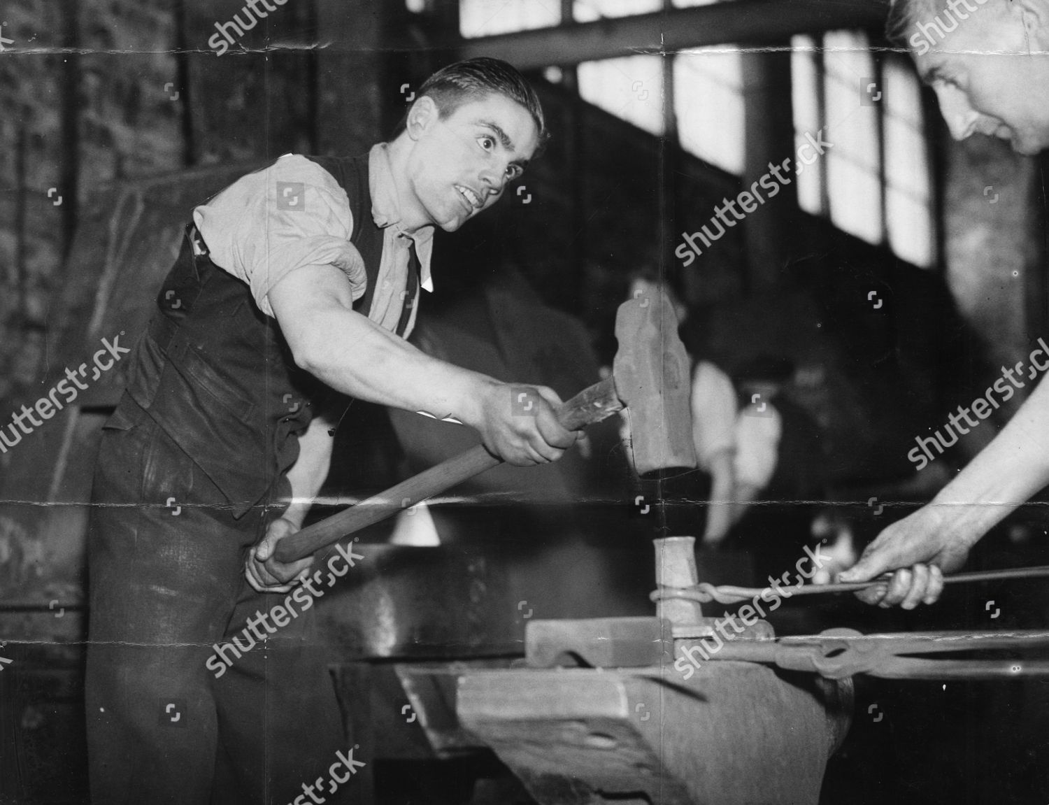 Peter Kane Lancashire Blacksmith Boxer Wielding Hammer Editorial Stock Photo Stock Image Shutterstock