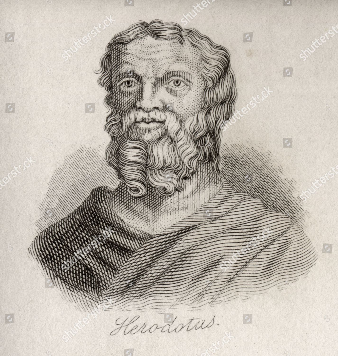 Herodotus Halicarnassus 484 Greek Researcher Storyteller Editorial ...