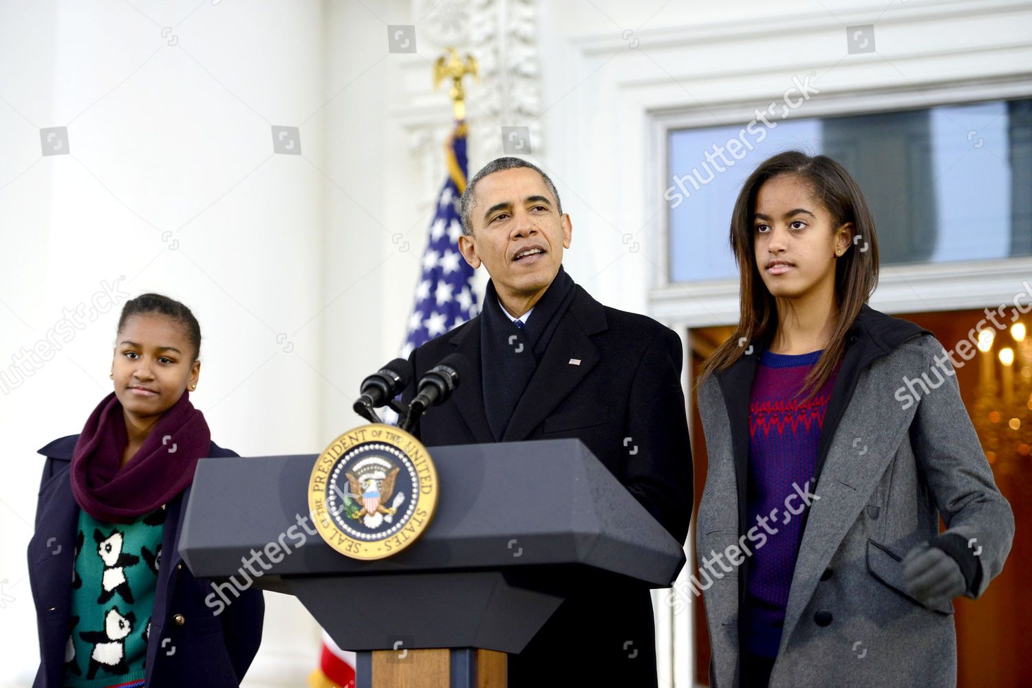 Sasha Obama Barack Obama Malia Obama Editorial Stock Photo Stock Image Shutterstock