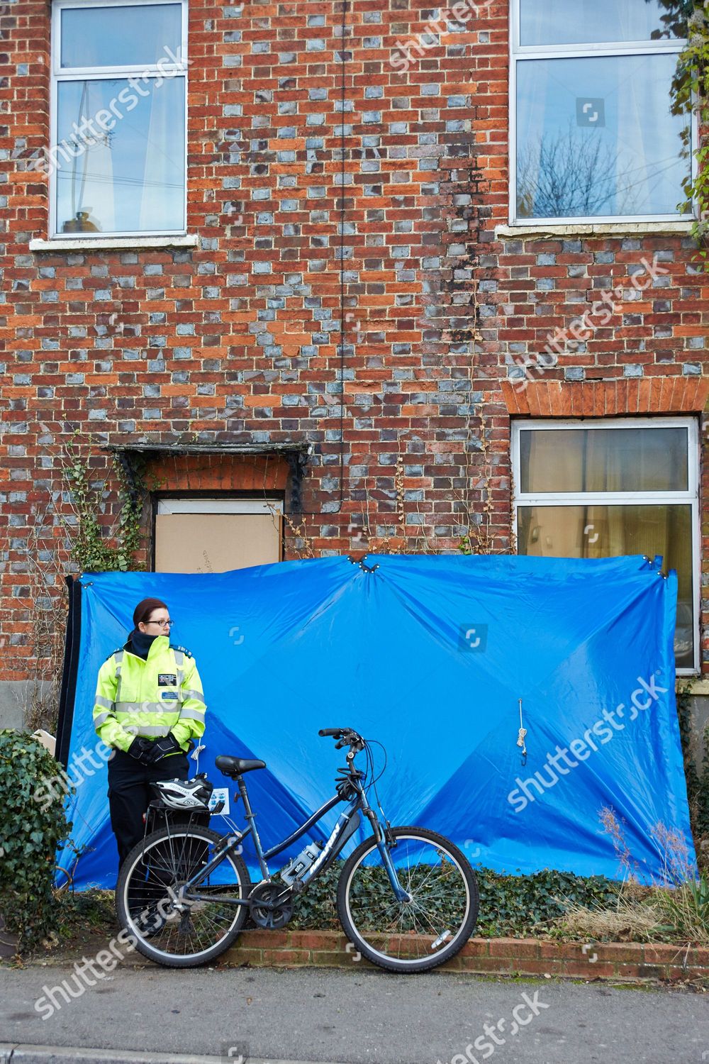 police-community-support-officer-pcso-stands-editorial-stock-photo