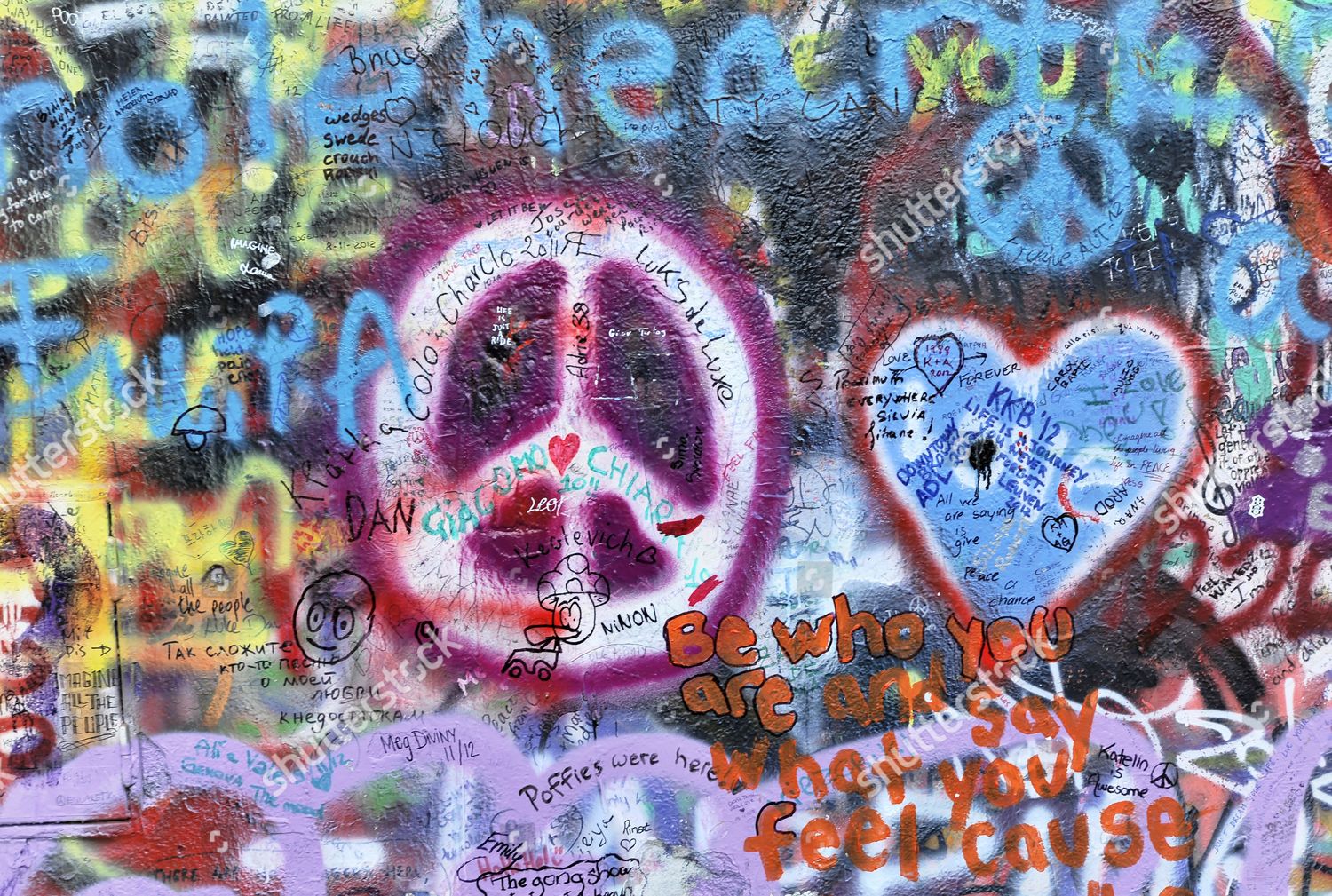 John Lennon Wall Graffiti Editorial Stock Photo - Stock Image ...