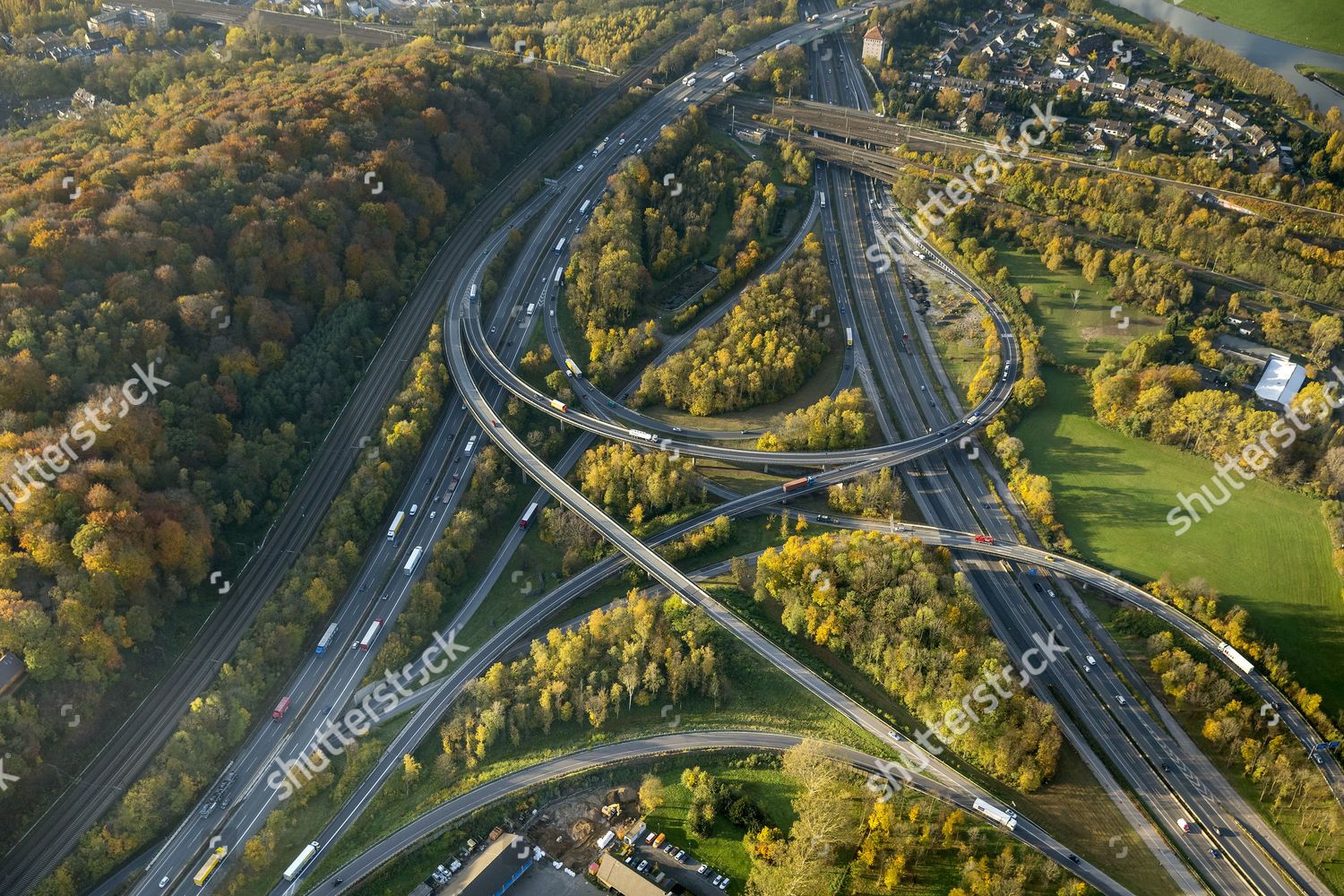 Autobahnkreuz Kaiserberg Interchange Spaghetti Junction A3 Editorial ...