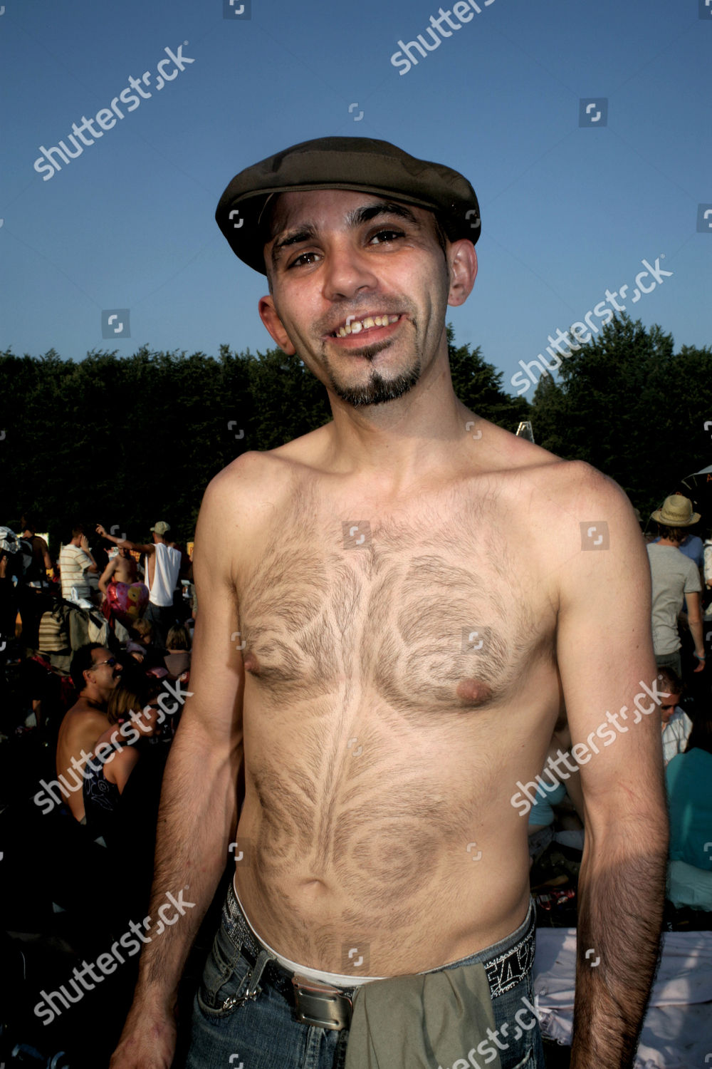 Guy Patterns Shaved His Chest Ashton Court Editorial Stock Photo