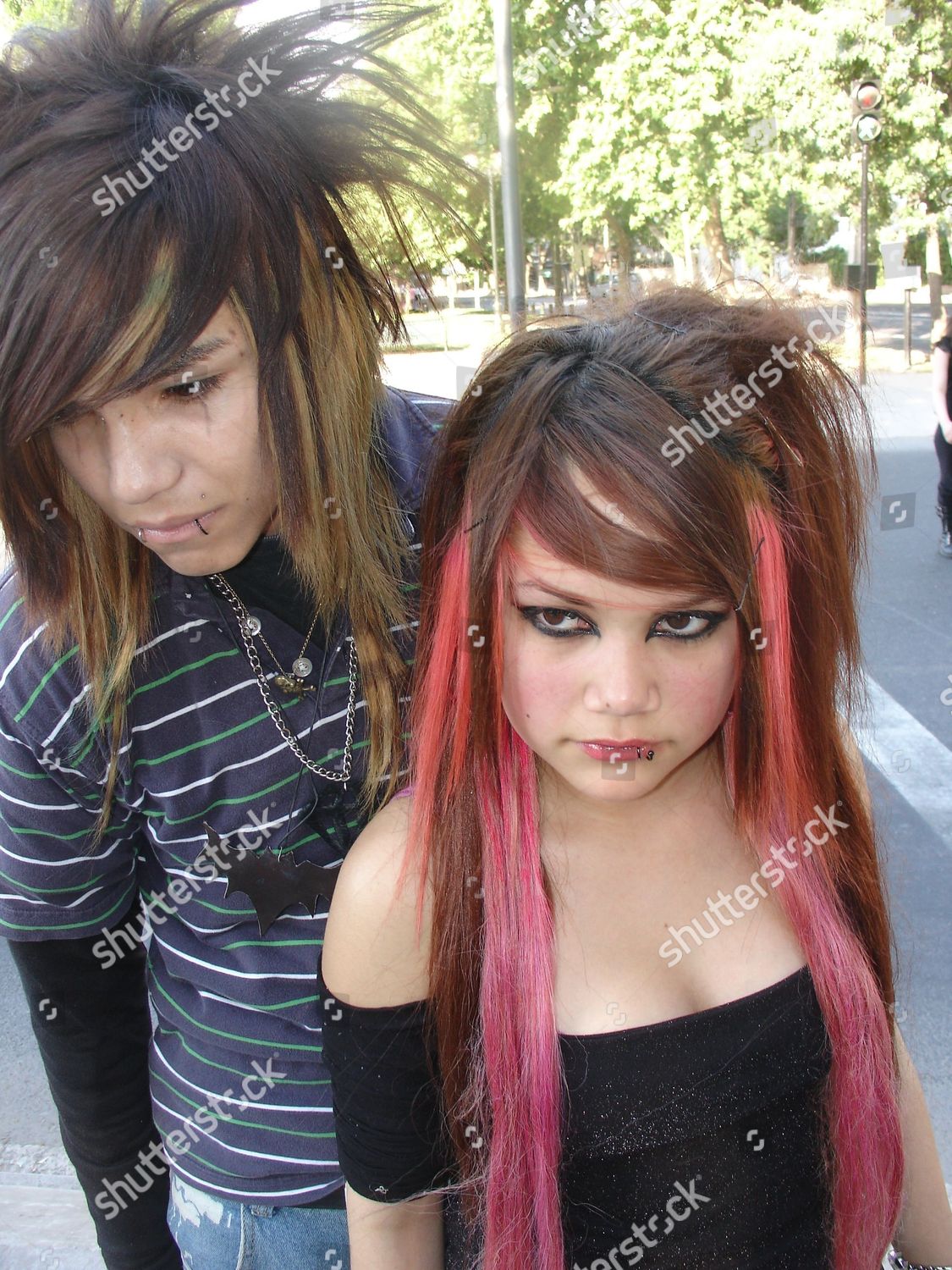 Two Emo Friends Side Sweep Fringes Editorial Stock Photo - Stock Image ...