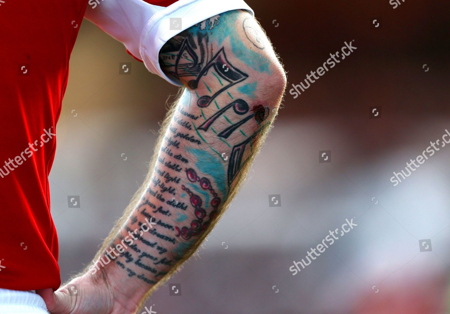 Tattooed Arm Andy Reid Nottingham Forest Editorial Stock Photo Stock Image Shutterstock