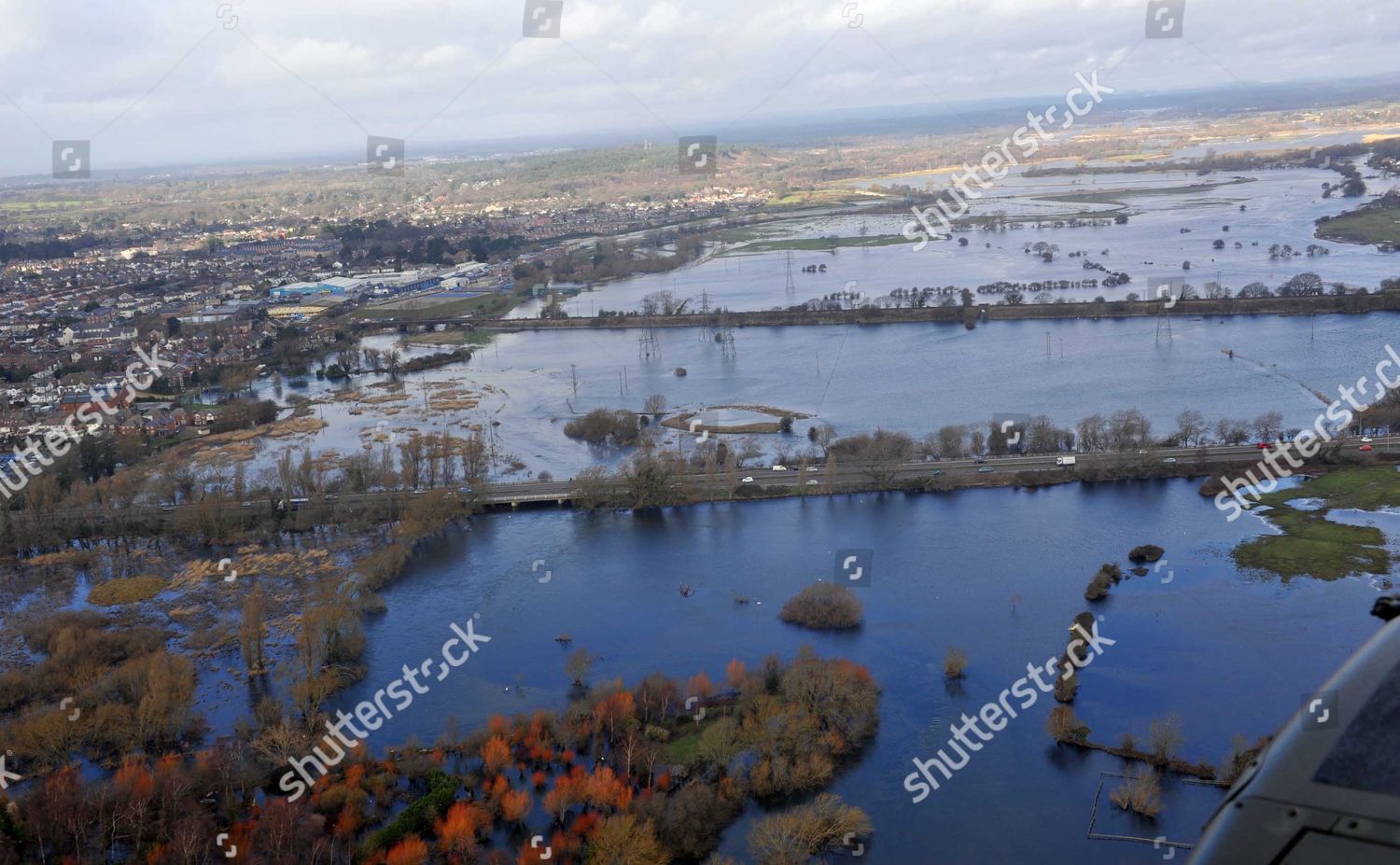 Flooding Christchurch Dorset Showing A35 Ring Editorial Stock Photo   Shutterstock 3585335c 