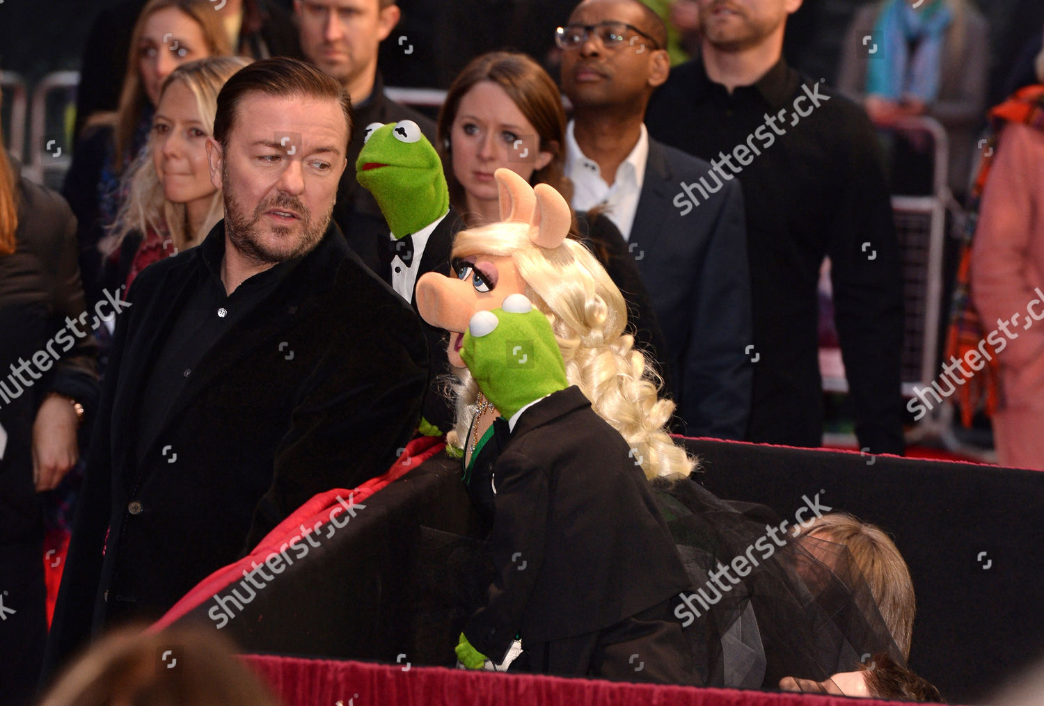 Ricky Gervais Kermit Frog Miss Piggy Editorial Stock Photo - Stock