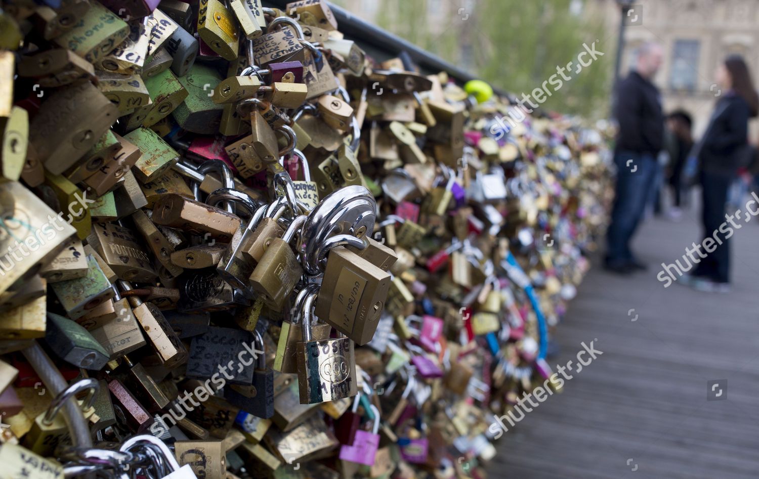 Padlocks Love Locks On Pont Des Arts Editorial Stock Photo Stock Image Shutterstock