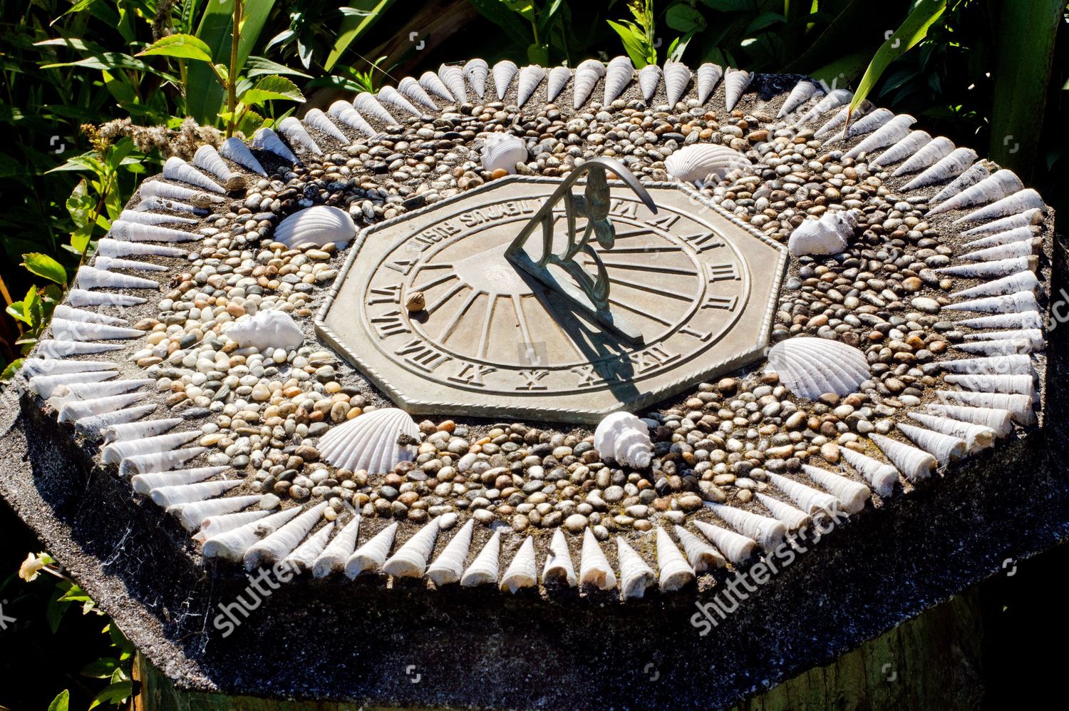 Old Sun Clock Made By Seashells Editorial Stock Photo Stock Image