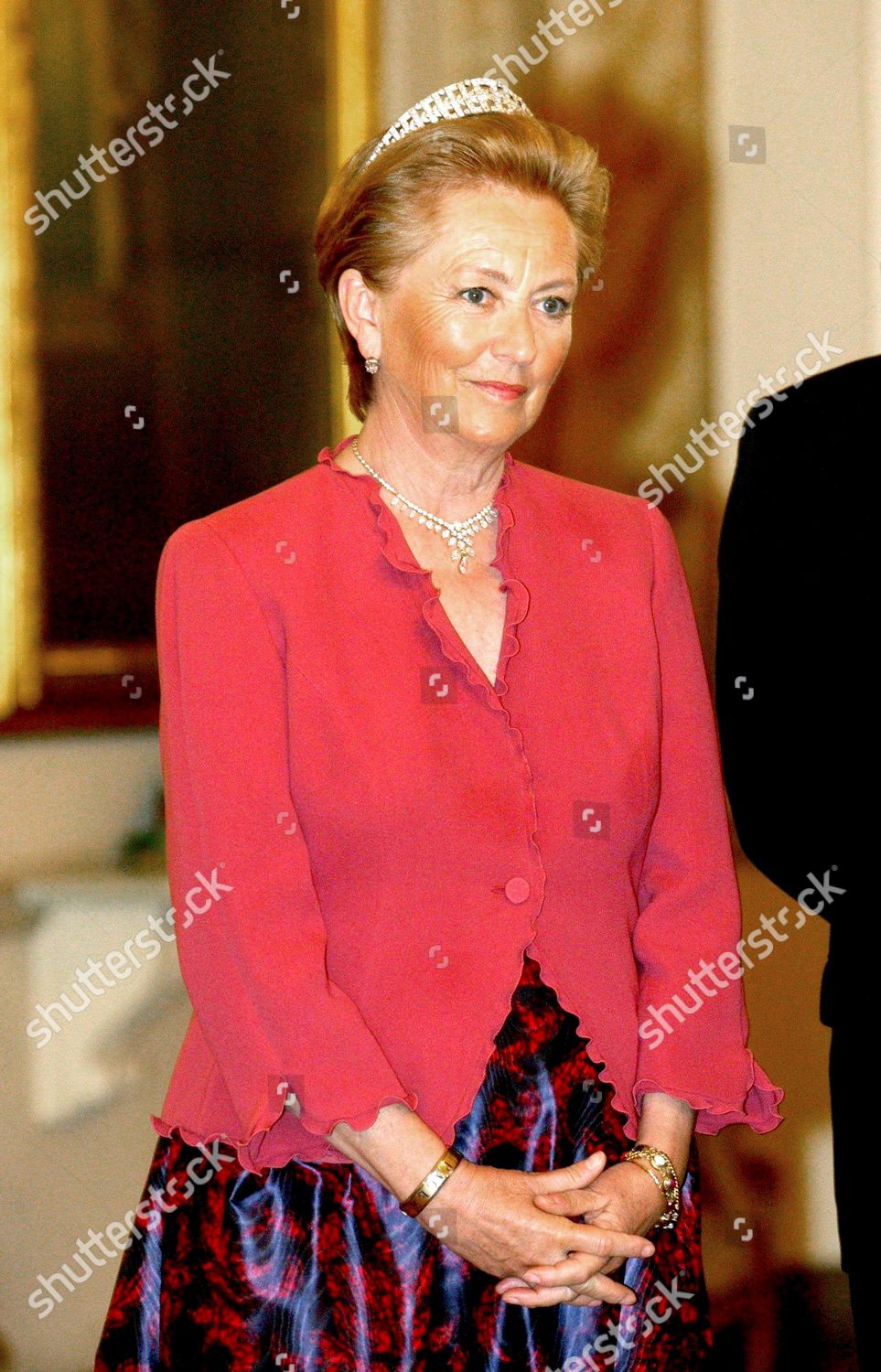 DANISH ROYALTY VISITING BRUSSELS, BELGIUM - 28 MAY 2002: стоковое фото