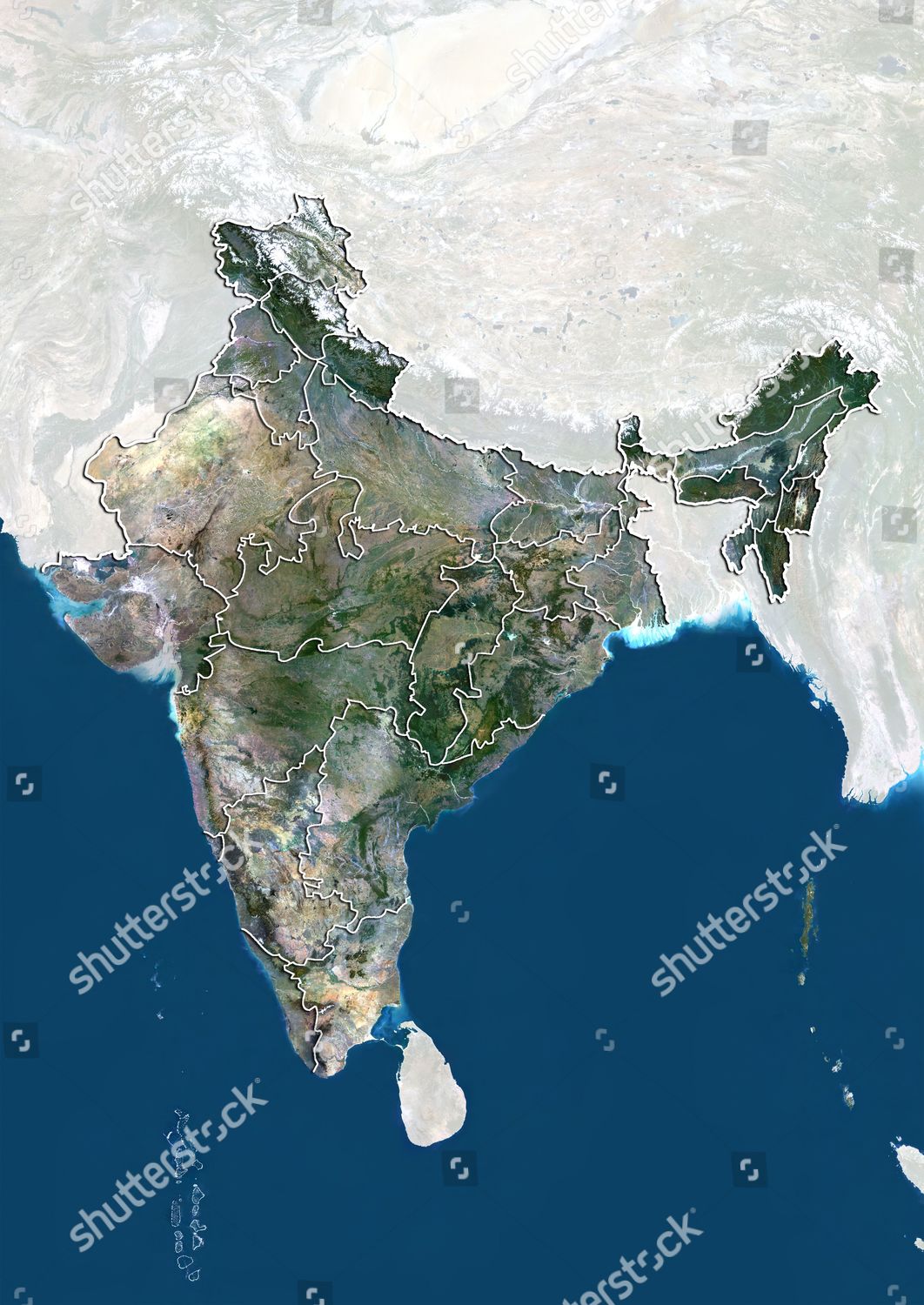 Satellite Map Of India Satellite View India Boundaries States This Editorial Stock Photo - Stock  Image | Shutterstock | Shutterstock Editorial