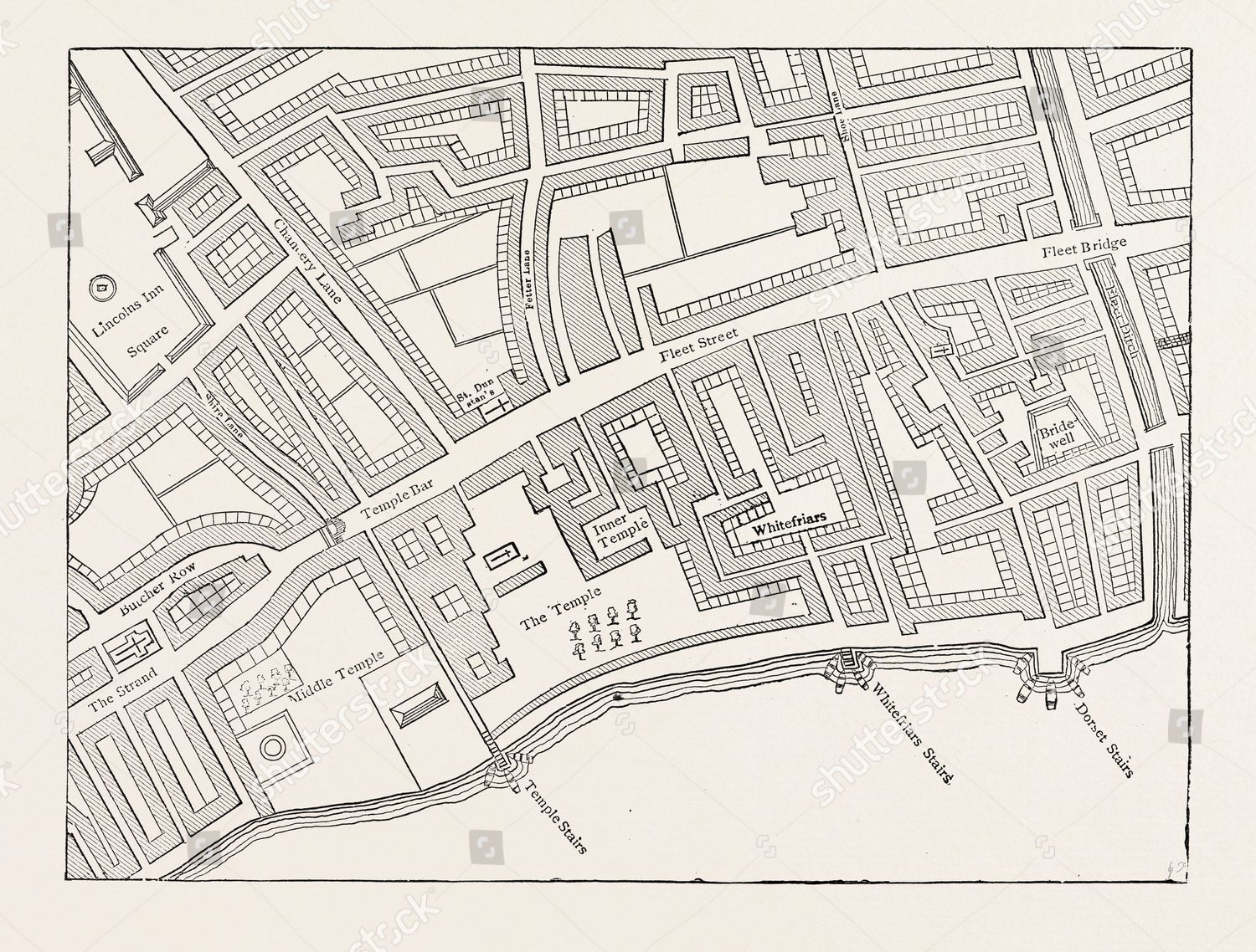 Fleet Street Temple London Map London Editorial Stock Photo - Stock ...