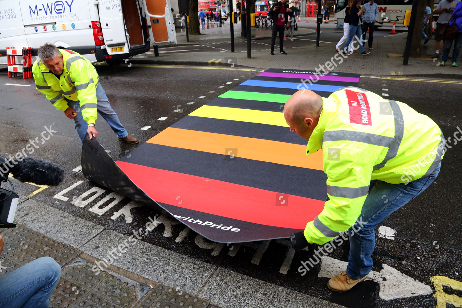 Rainbow Zebra Crossing Installed Editorial Stock Photo Stock Image