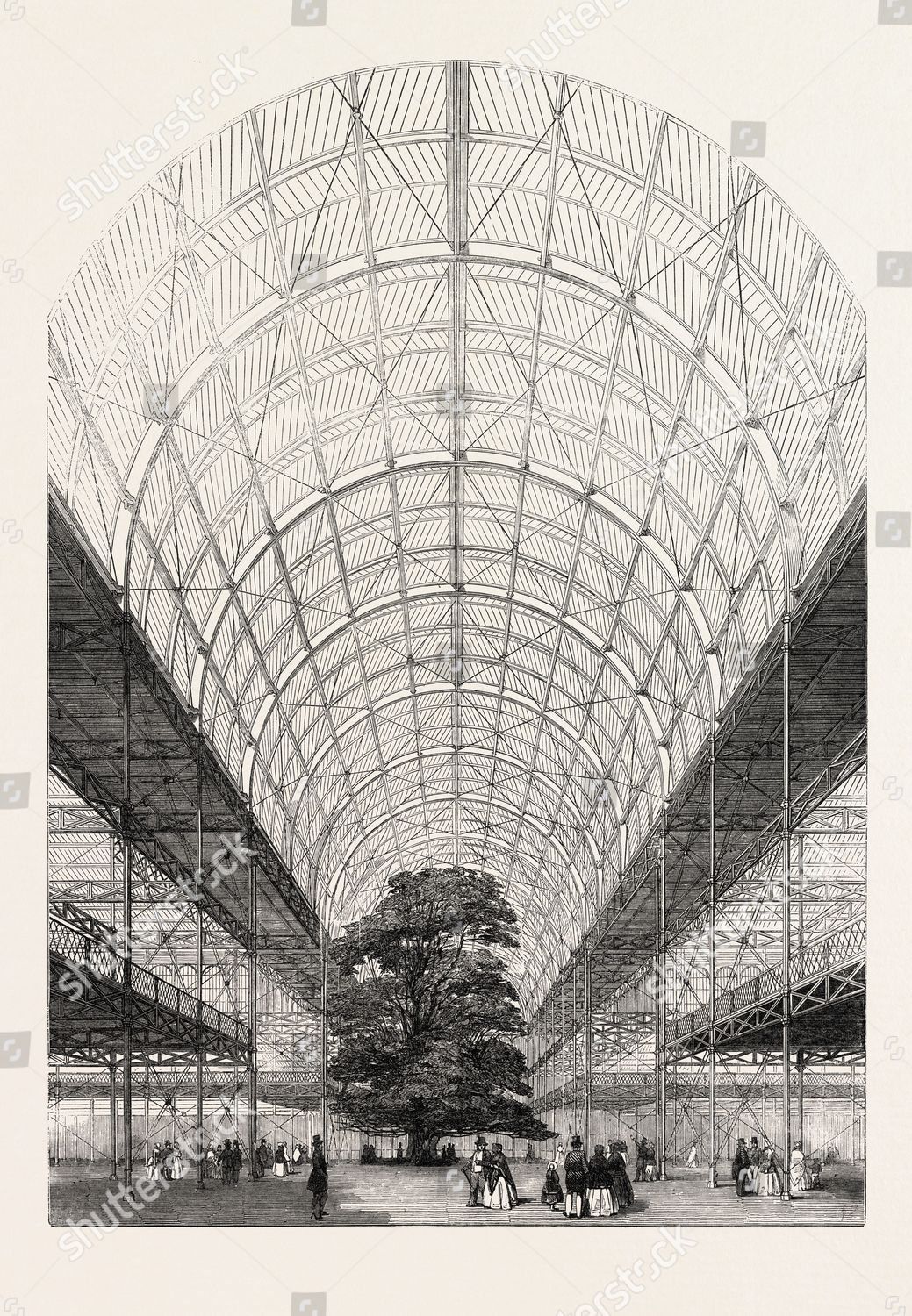 Great Exhibition Interior Transept Crystal Palace London