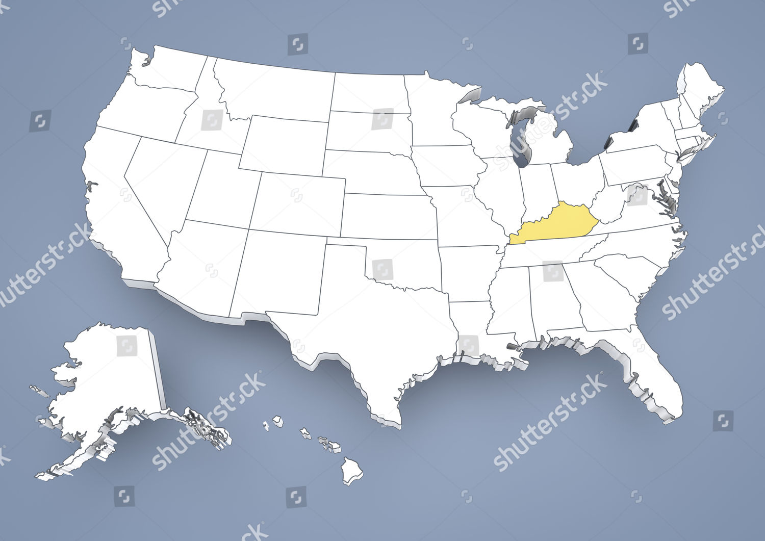 Kentucky Ky Highlighted On Contour Map Editorial Stock Photo Stock