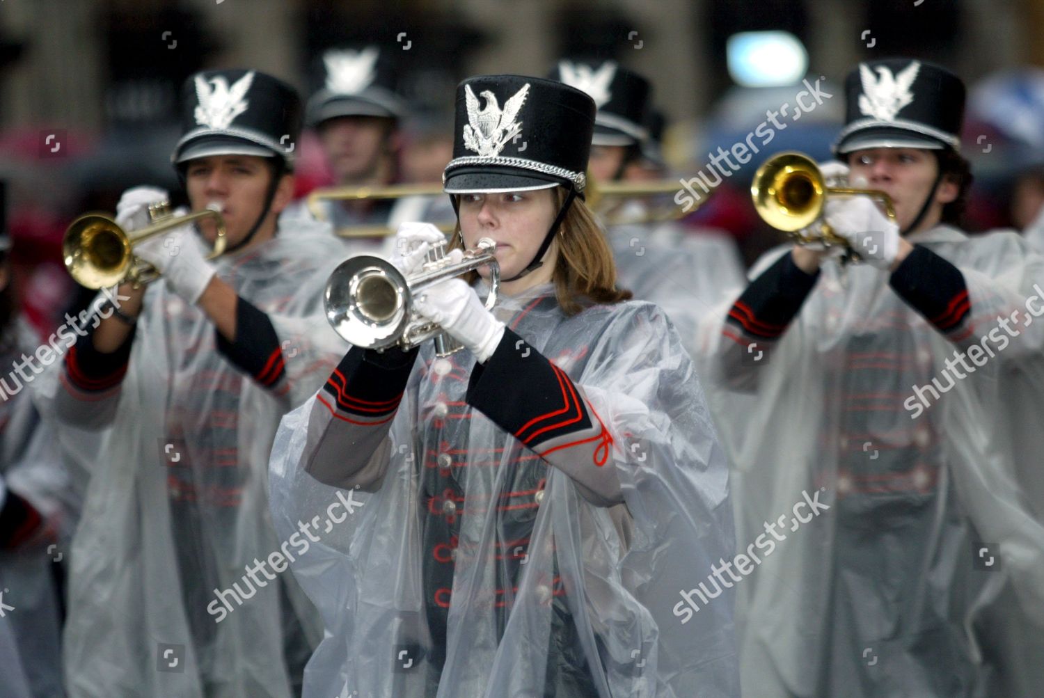 Marching Band Wearing Waterproof Cape Editorial Stock Photo - Stock ...