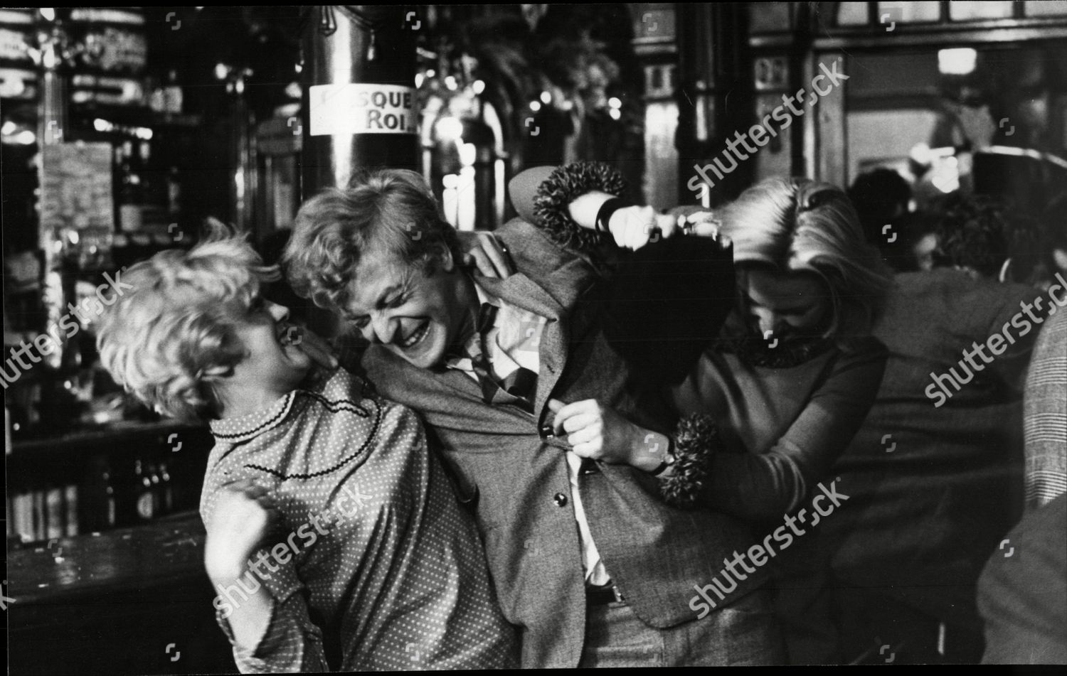 Actor Michael Caine Pub Brawl Scene Film Editorial Stock Photo