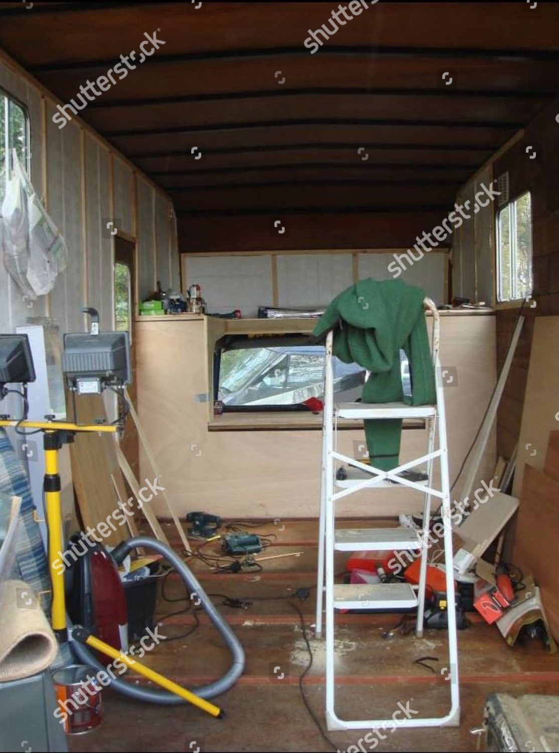 Interior Horsebox During Renovation Process Editorial Stock Photo