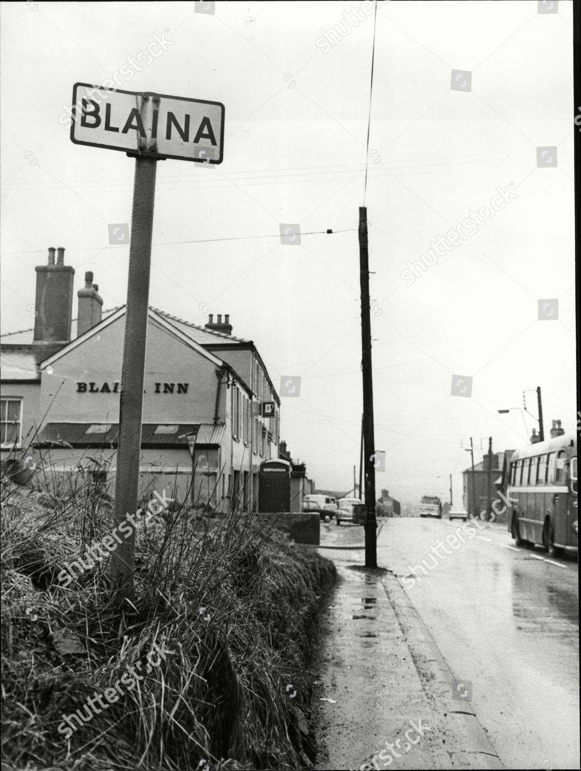 Road Sign Blaina Wales Background Will Editorial Stock Photo Stock